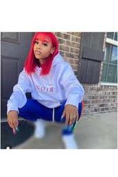 Lus Noir White Rose Hoodie Unisex