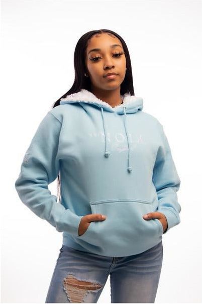 Lus Noir Baby Blue Rose Hoodie Unisex