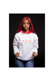 Lus Noir White Rose Hoodie Unisex