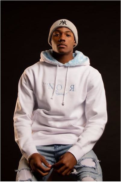 Lus Noir Reverse Baby Blue Rose Hoodie unisex