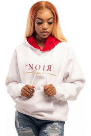 Lus Noir White Rose Hoodie Unisex