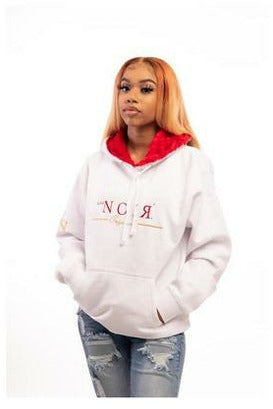 Lus Noir White Rose Hoodie Unisex